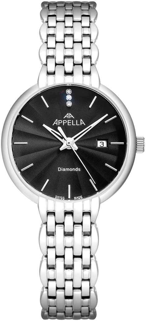 APPELLA  Женские швейцарские часы, кварцевый механизм, сталь, 31 мм