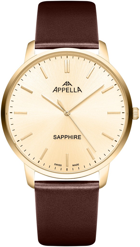 APPELLA  Мужские швейцарские часы, кварцевый механизм, сталь с покрытием, 41 мм