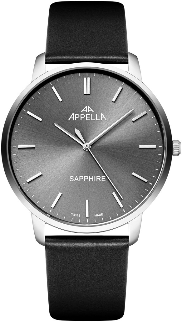APPELLA  Мужские швейцарские часы, кварцевый механизм, сталь, 41 мм