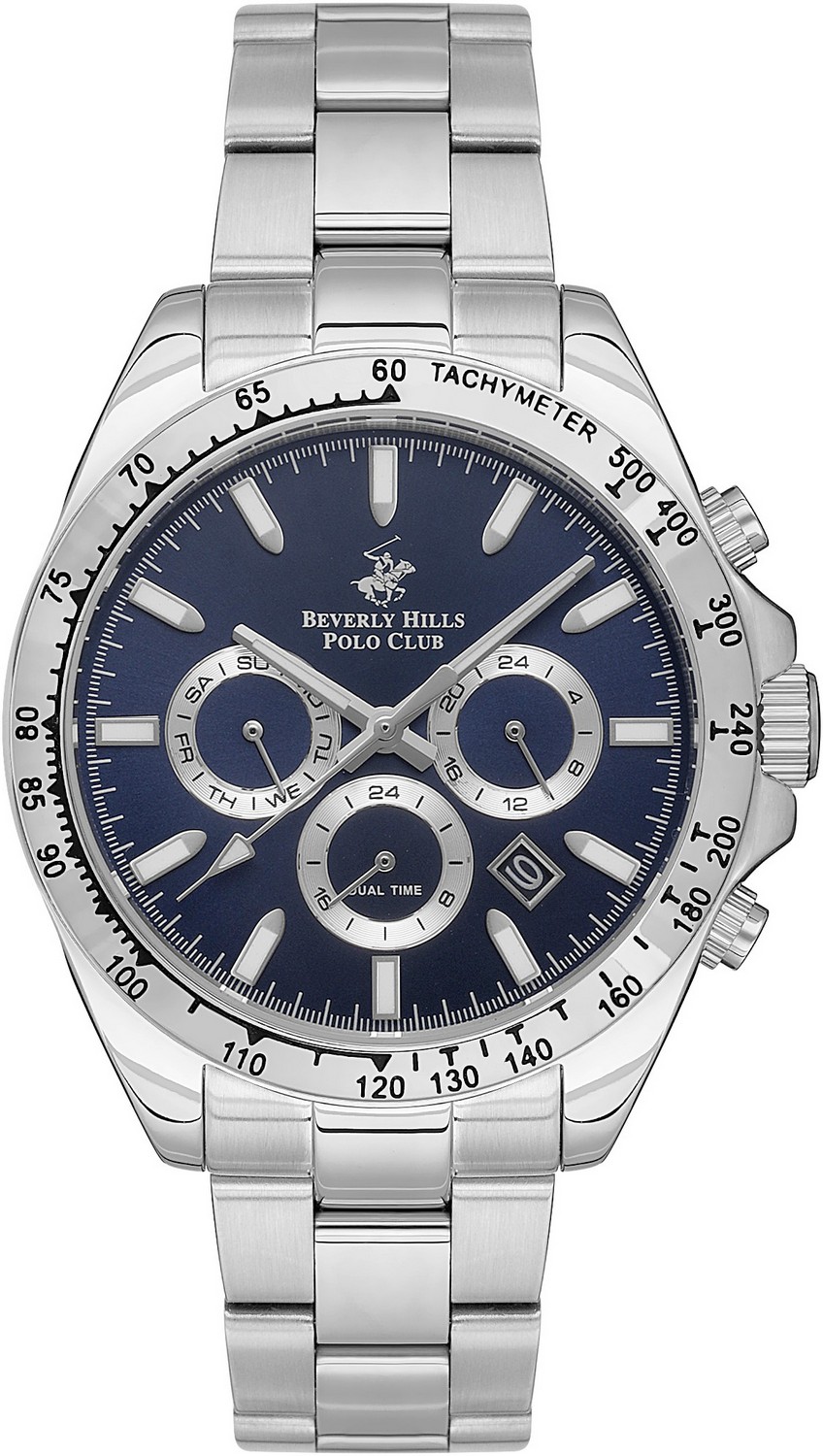 BEVERLY HILLS POLO CLUB  Мужские часы, кварцевый механизм, сталь, 42 мм