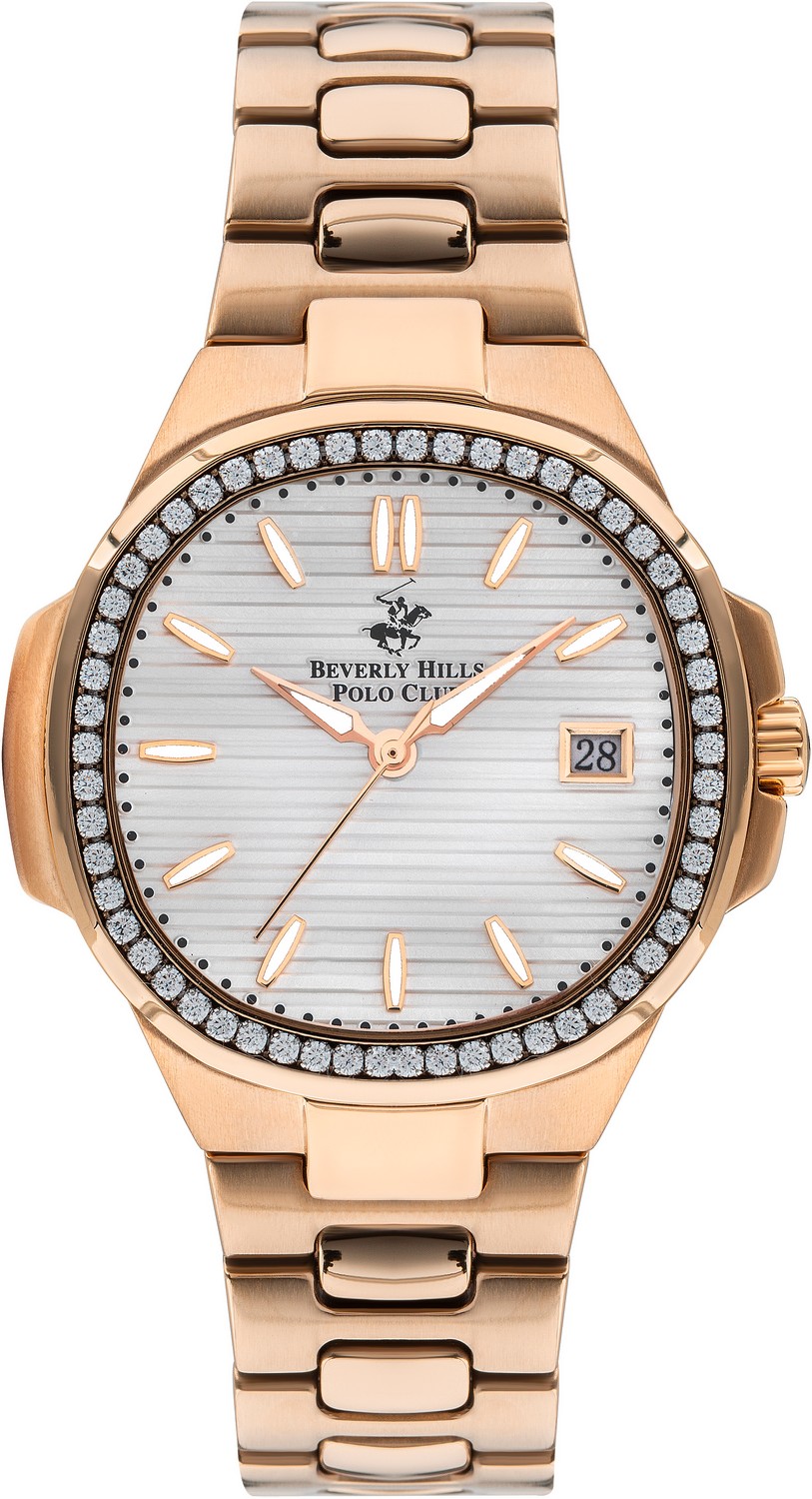 BEVERLY HILLS POLO CLUB  Женские часы, кварцевый механизм, сталь с покрытием, 34,8 мм