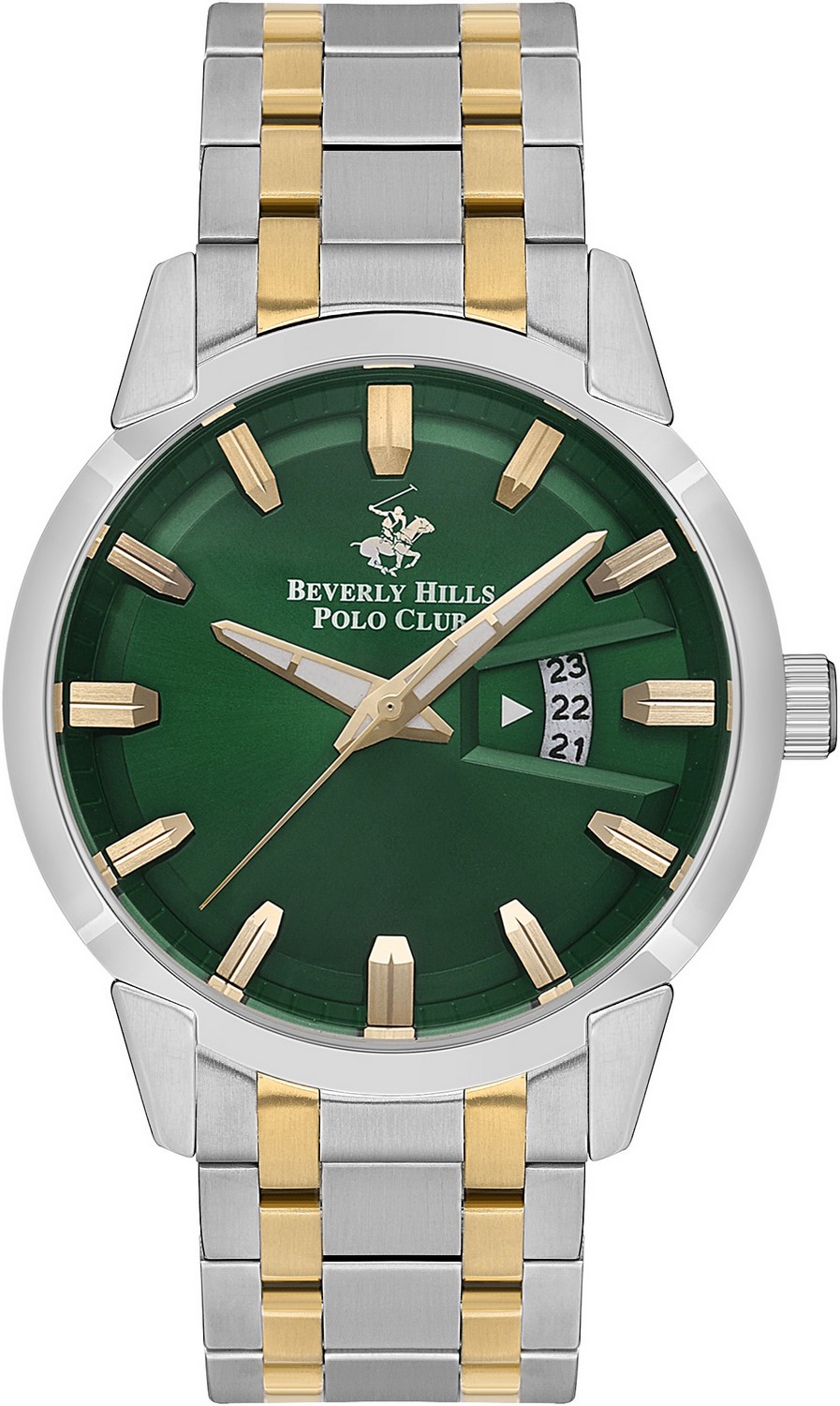 BEVERLY HILLS POLO CLUB  Мужские часы, кварцевый механизм, сталь, 44 мм