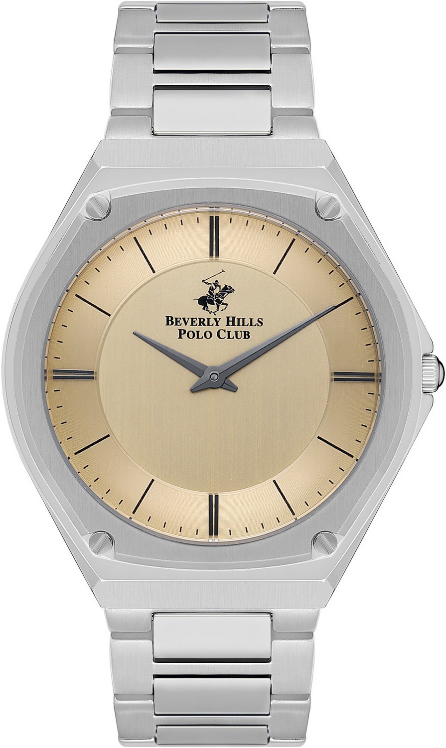 BEVERLY HILLS POLO CLUB  Мужские часы, кварцевый механизм, сталь, 43 мм