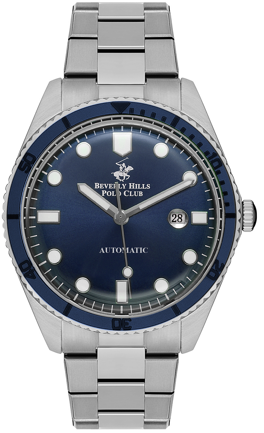 BEVERLY HILLS POLO CLUB  Мужские часы, автоматический механизм, сталь, 44 мм