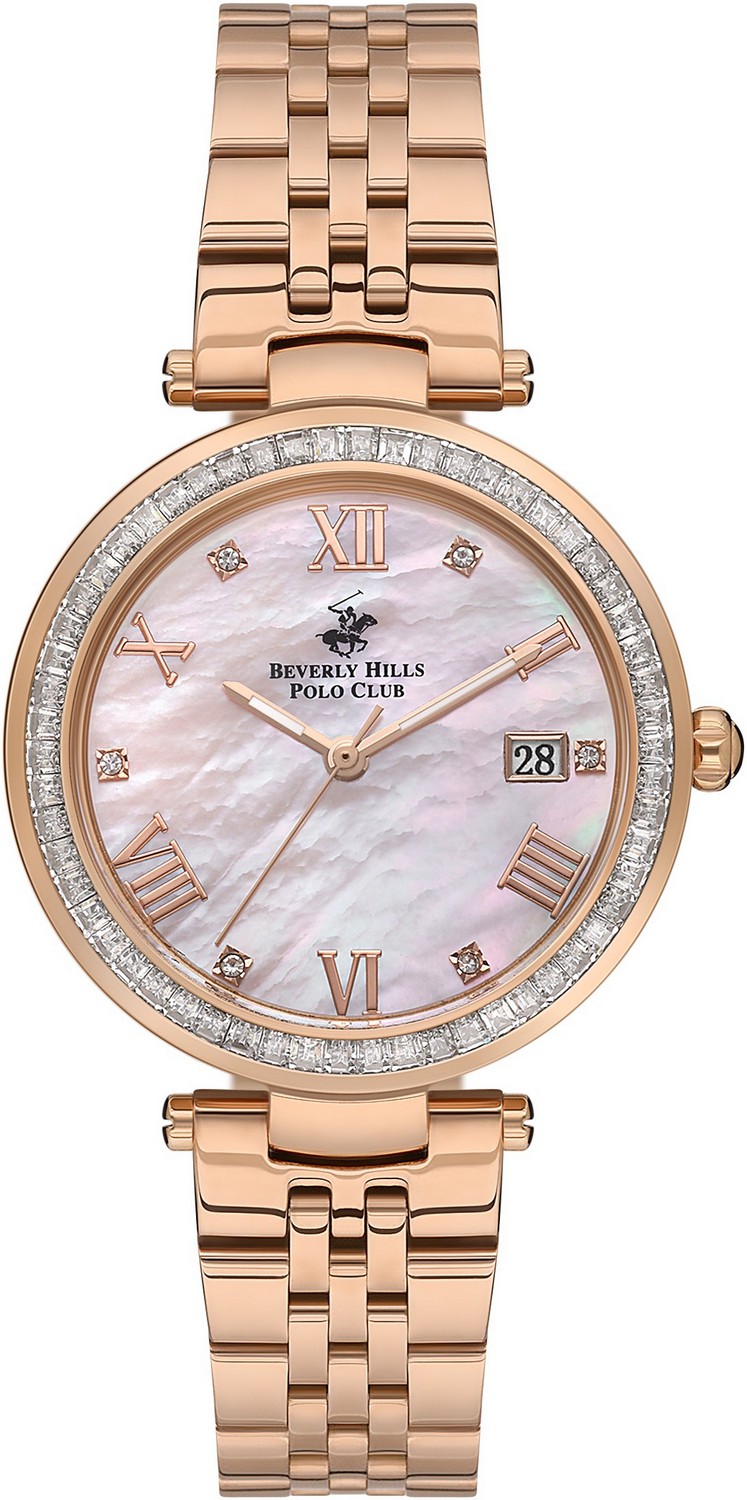 BEVERLY HILLS POLO CLUB  Женские часы, кварцевый механизм, сталь с покрытием, 34 мм