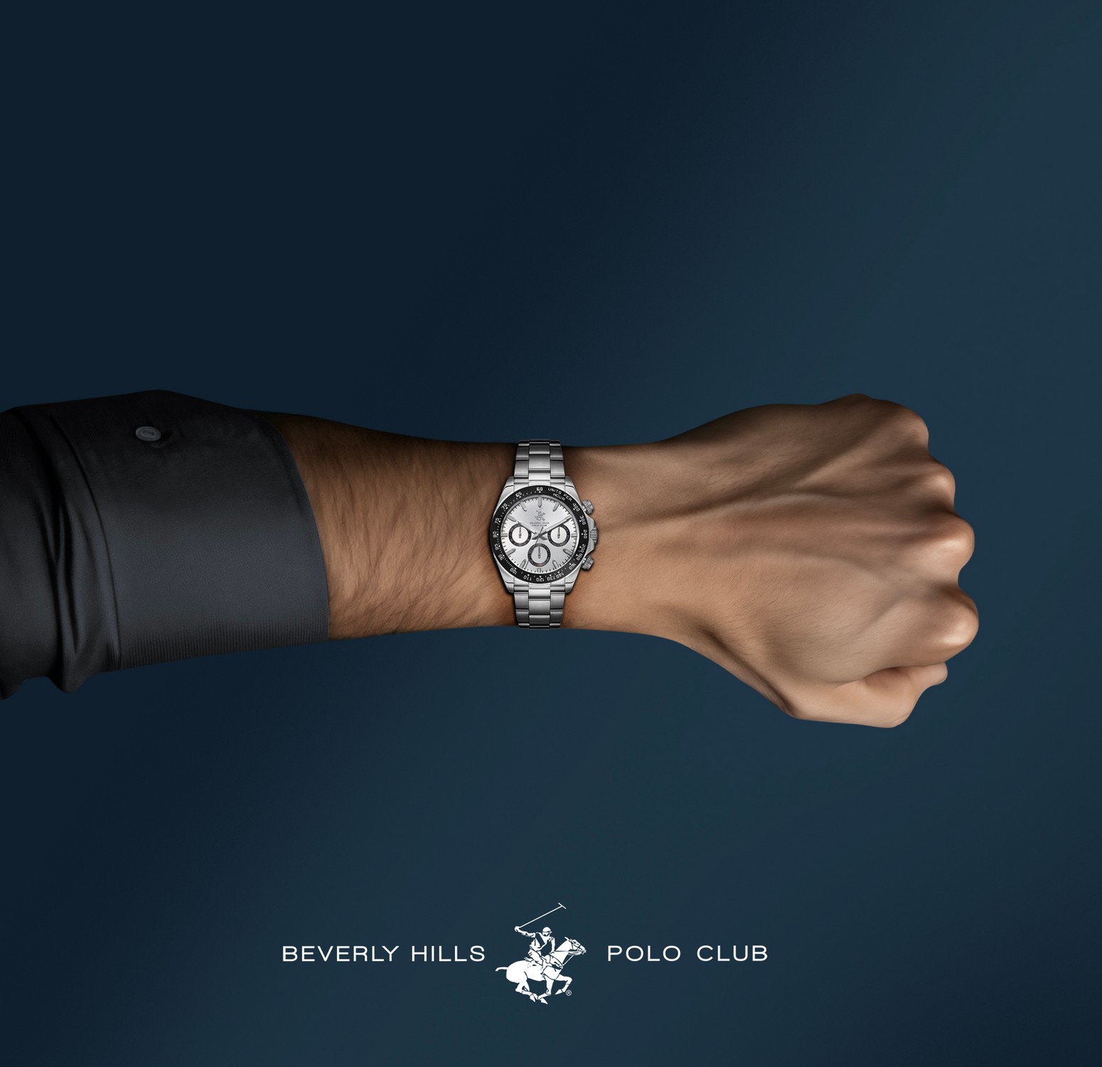 BEVERLY HILLS POLO CLUB  Мужские часы, кварцевый механизм, сталь, 42 мм