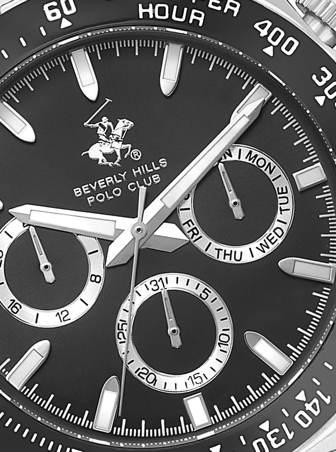 BEVERLY HILLS POLO CLUB  Мужские часы, кварцевый механизм, сталь, 42 мм