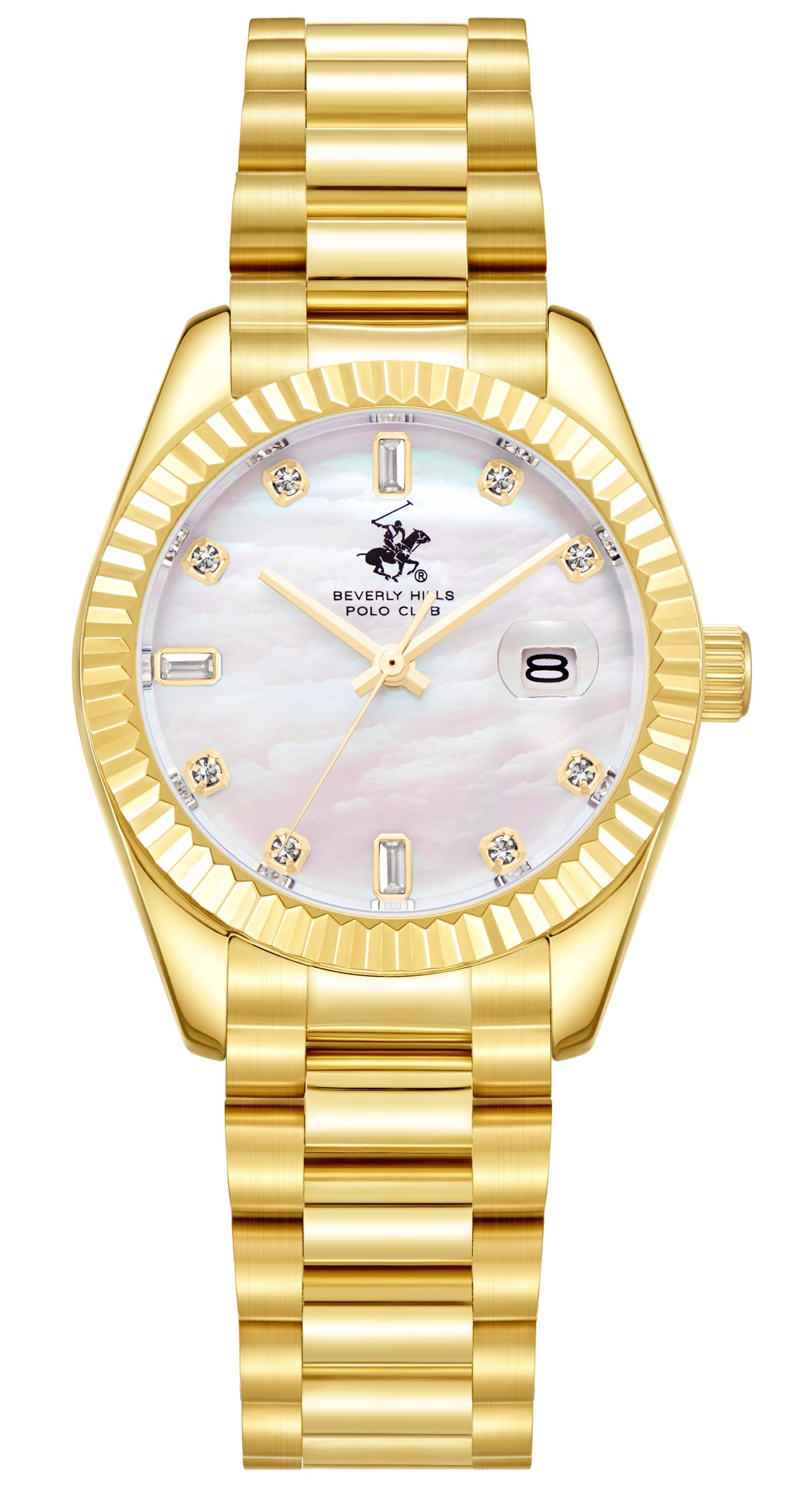 BEVERLY HILLS POLO CLUB   часы, кварцевый механизм, сталь с покрытием, 32 мм