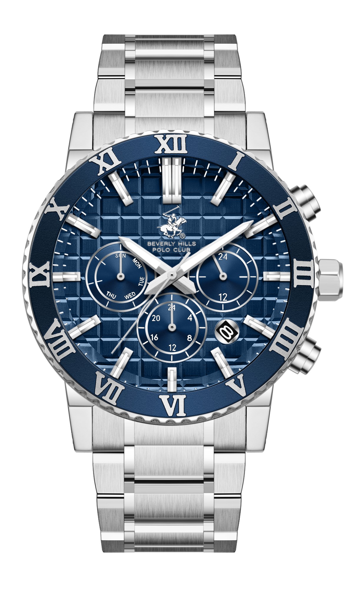 BEVERLY HILLS POLO CLUB   часы, кварцевый механизм, сталь с покрытием, 42 мм