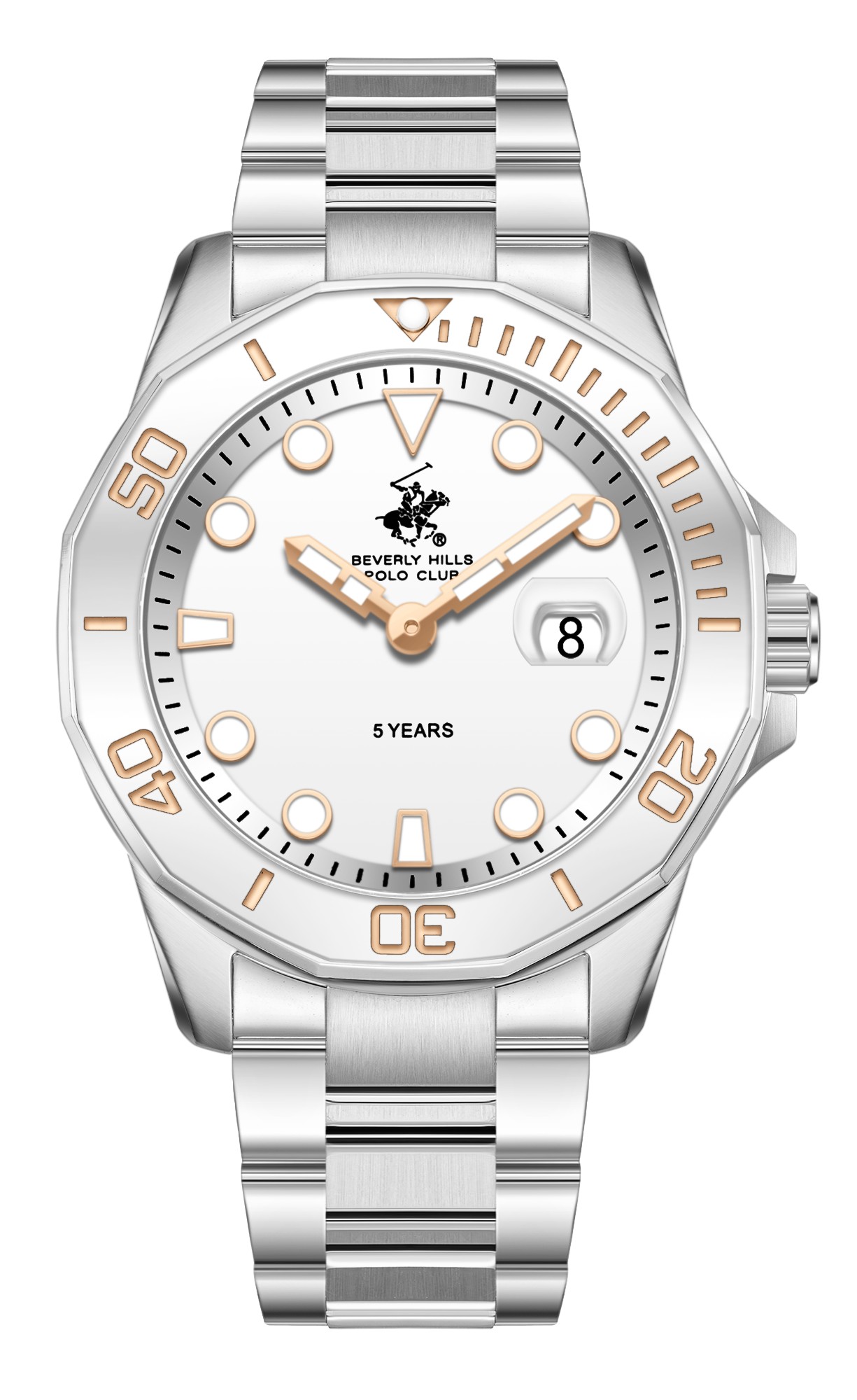 BEVERLY HILLS POLO CLUB   часы, кварцевый механизм, сталь с покрытием, 42 мм