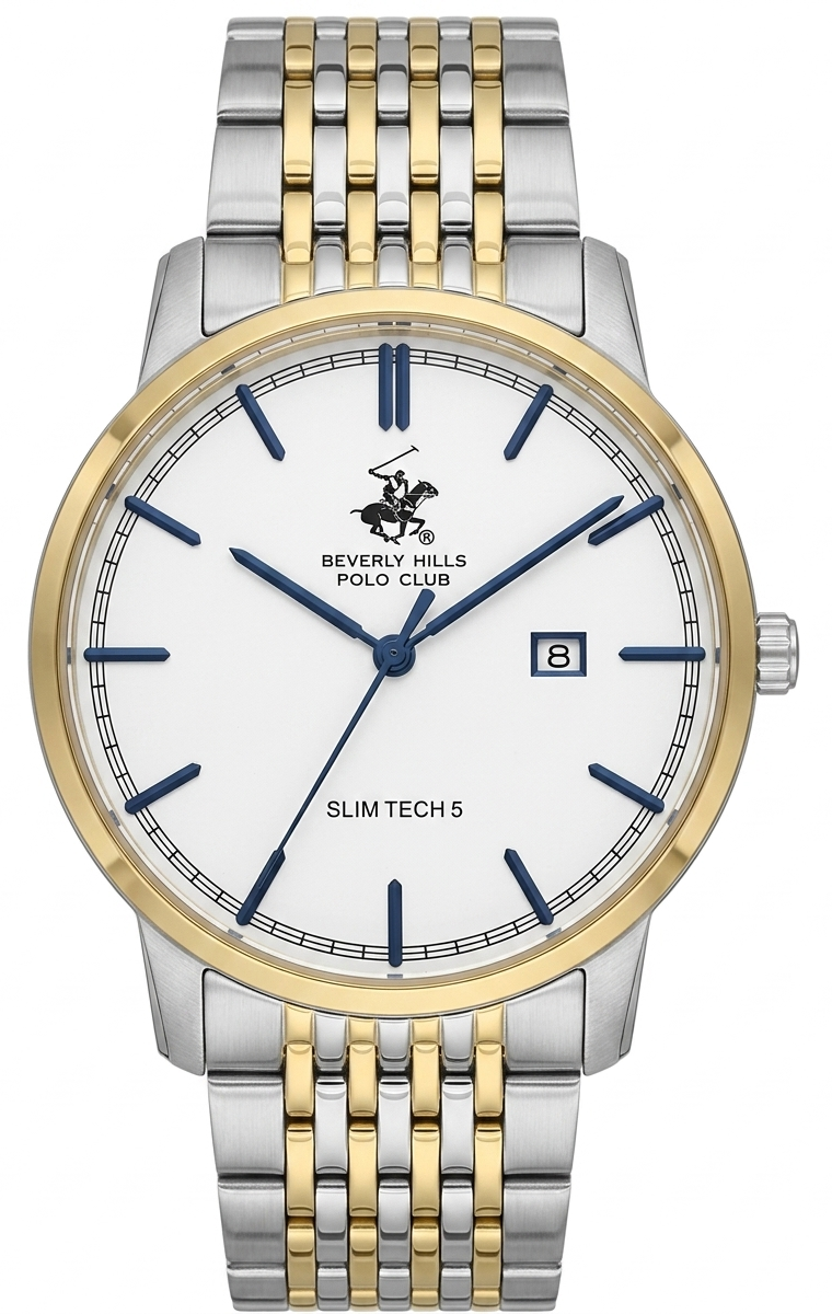 BEVERLY HILLS POLO CLUB   часы, кварцевый механизм, сталь с покрытием, 40,5 мм
