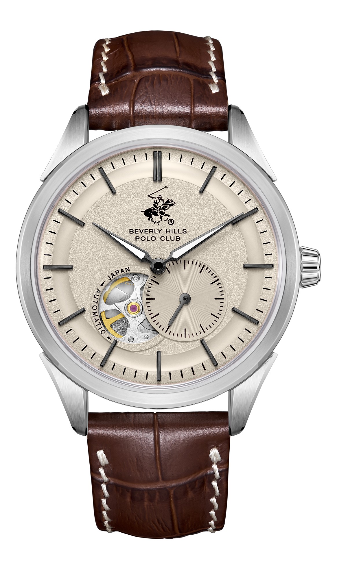 BEVERLY HILLS POLO CLUB   часы, автоматический механизм, сталь, 40 мм