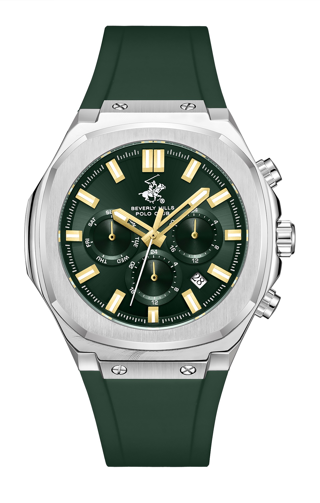 BEVERLY HILLS POLO CLUB   часы, кварцевый механизм, сталь, 45,32х49,4 мм