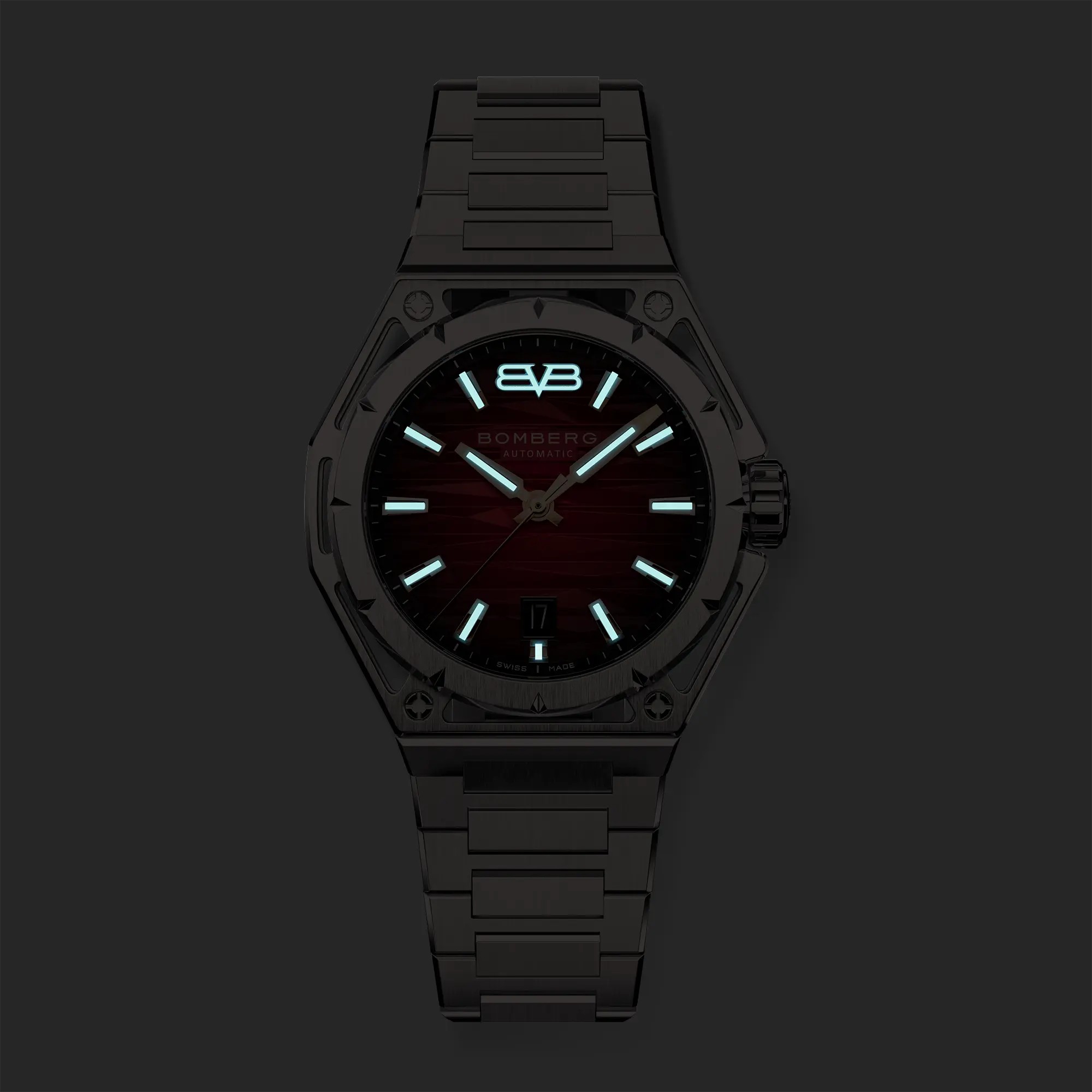 Bomberg  Мужские швейцарские часы, автоматический механизм, сталь, 42мм