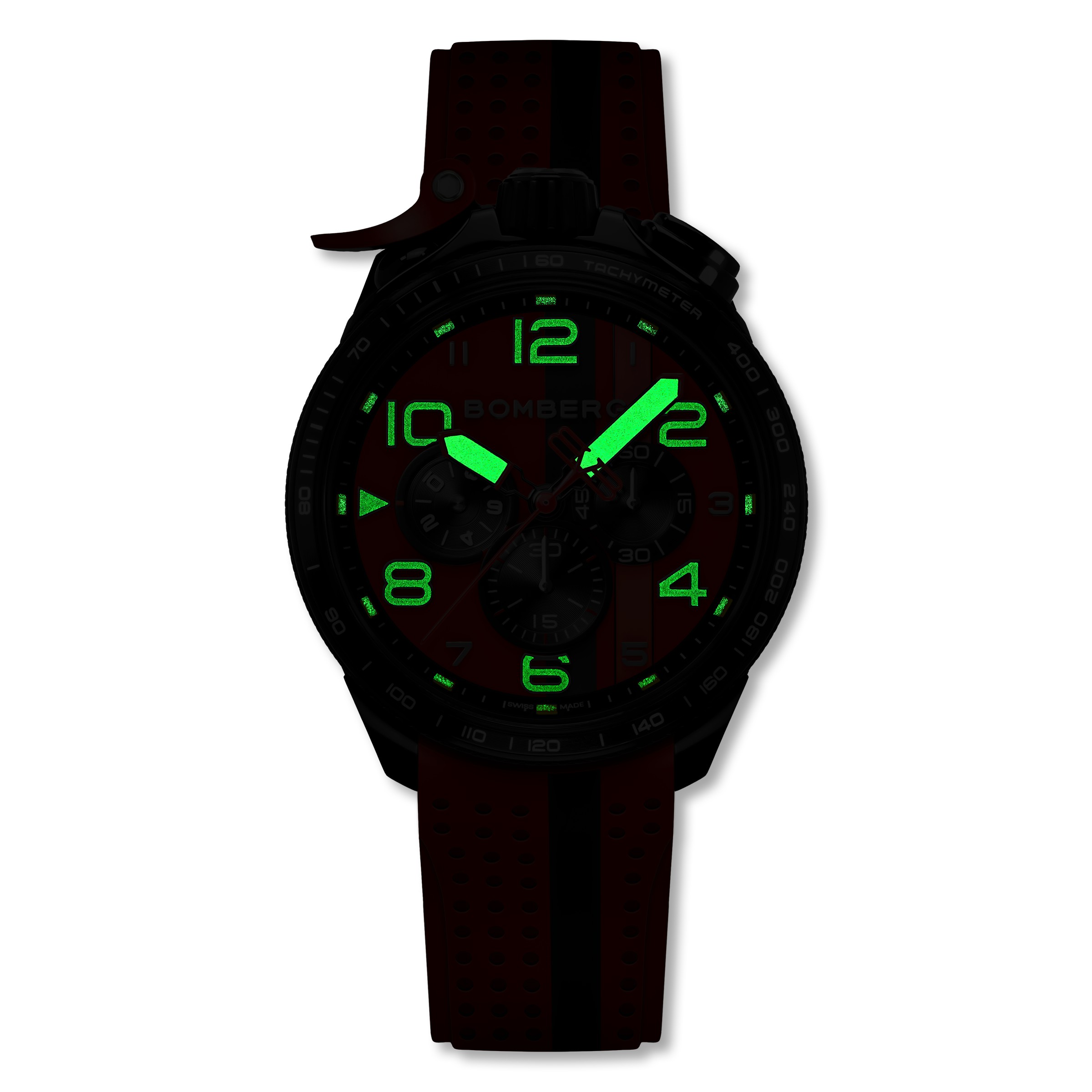 Bomberg  Мужские швейцарские часы, кварцевый механизм, сталь с покрытием, 45мм