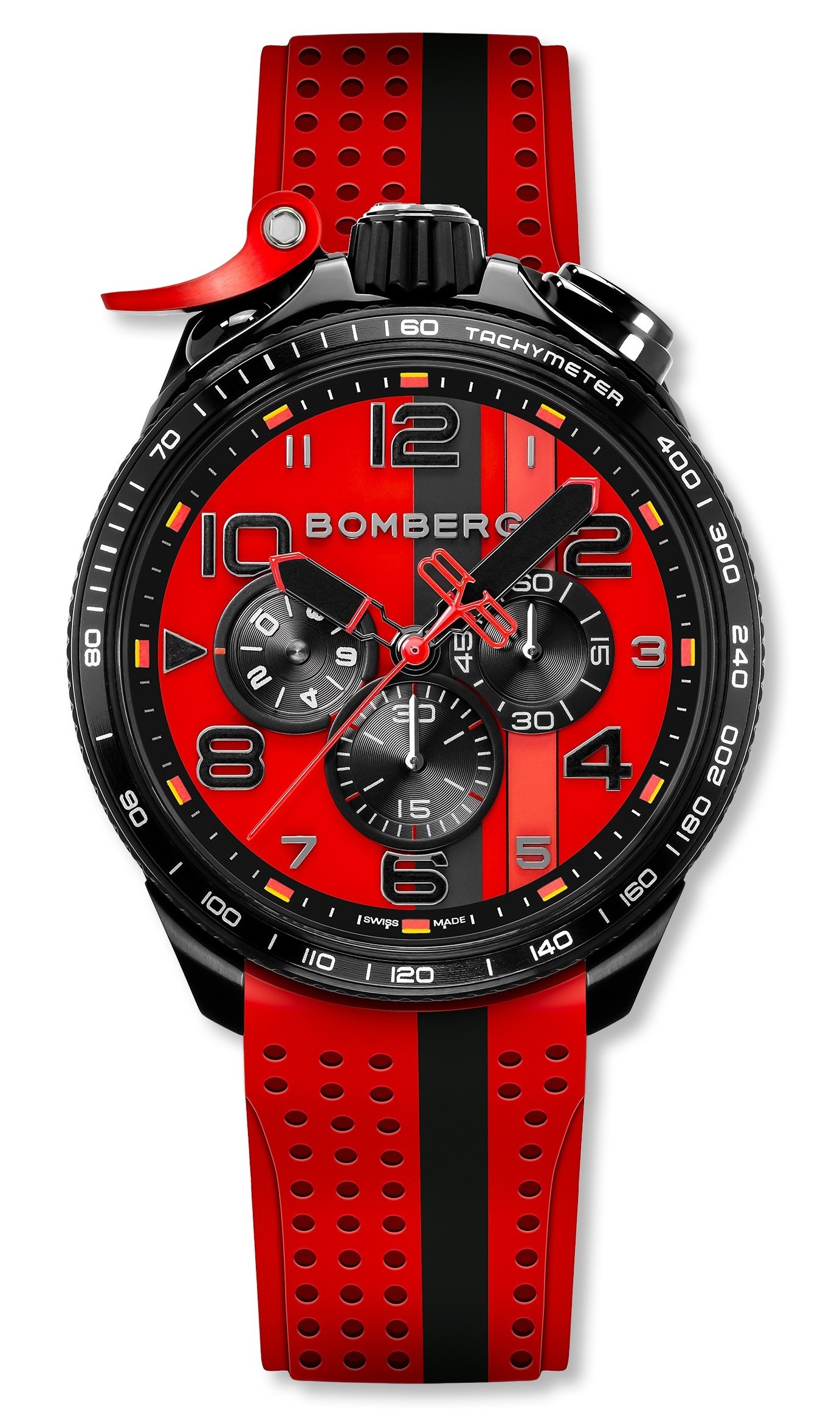 Bomberg  Мужские швейцарские часы, кварцевый механизм, сталь с покрытием, 45мм