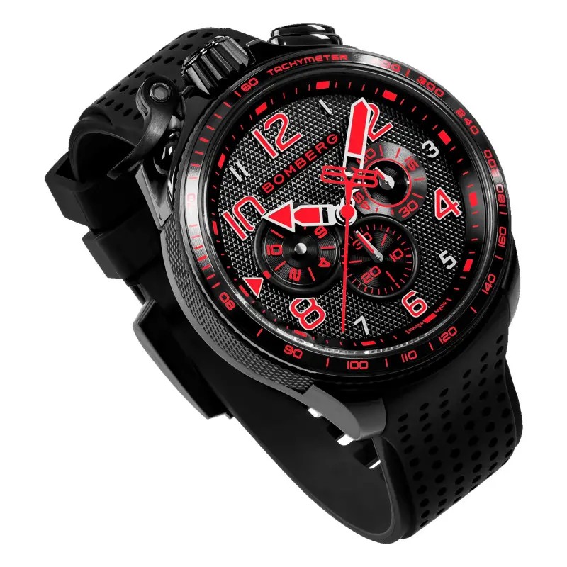 Bomberg  Мужские швейцарские часы, кварцевый механизм, сталь с покрытием, 45мм