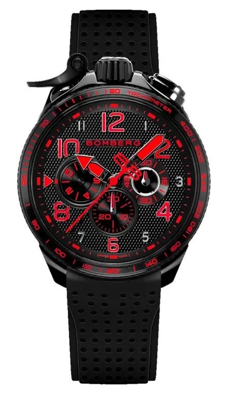 Bomberg  Мужские швейцарские часы, кварцевый механизм, сталь с покрытием, 45мм