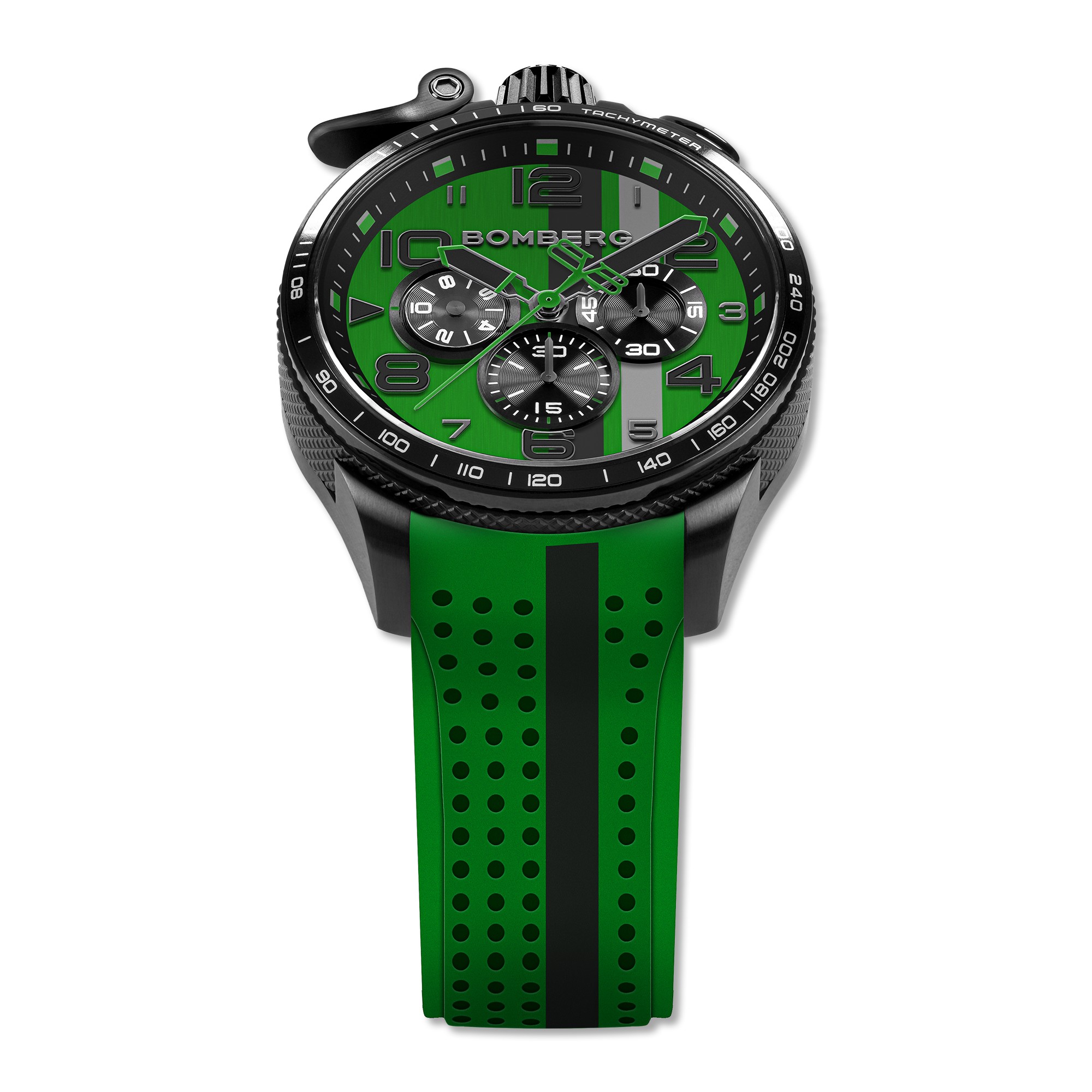 Bomberg  Мужские швейцарские часы, кварцевый механизм, сталь с покрытием, 45мм