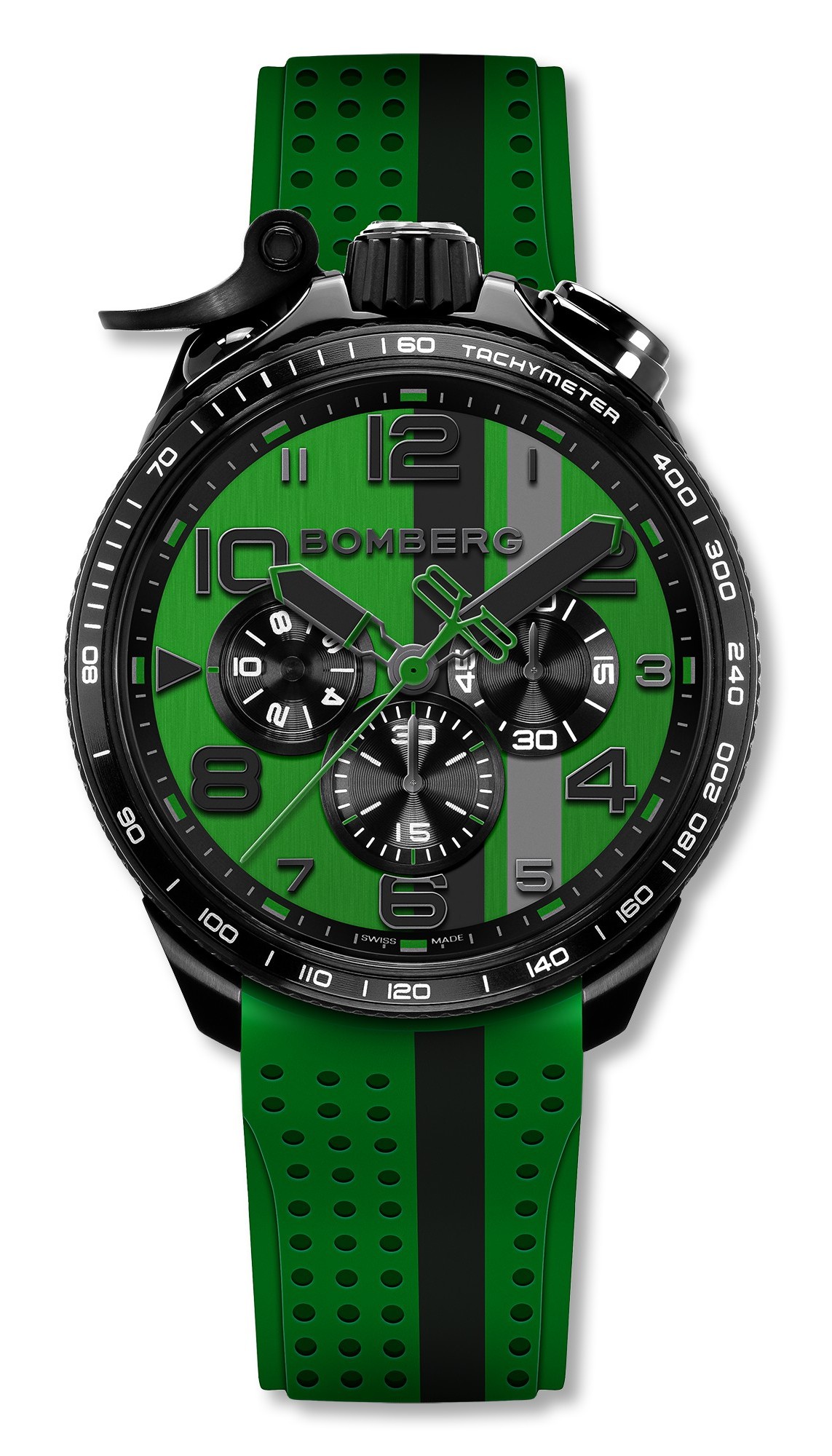 Bomberg  Мужские швейцарские часы, кварцевый механизм, сталь с покрытием, 45мм