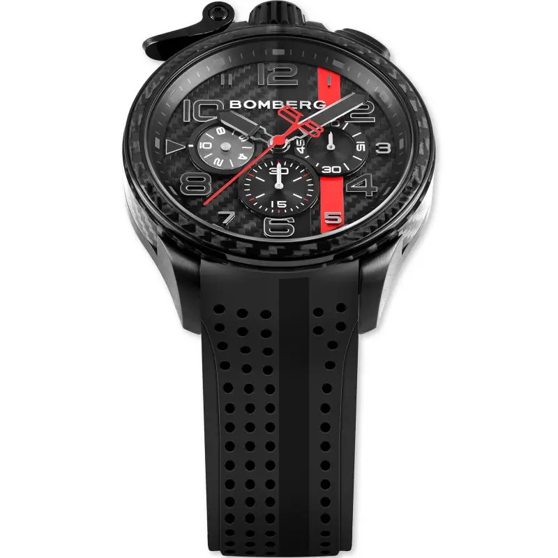 Bomberg  Мужские швейцарские часы, кварцевый механизм, сталь с покрытием, 45мм