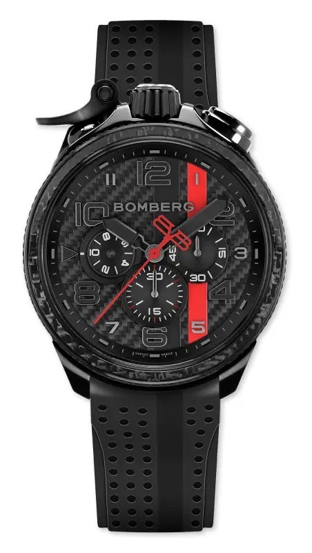 Bomberg  Мужские швейцарские часы, кварцевый механизм, сталь с покрытием, 45мм