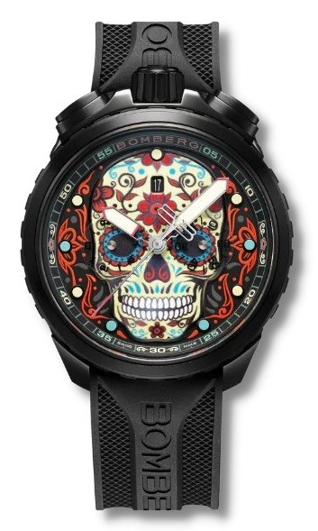 Bomberg  Мужские швейцарские часы, кварцевый механизм, сталь с покрытием, 45мм