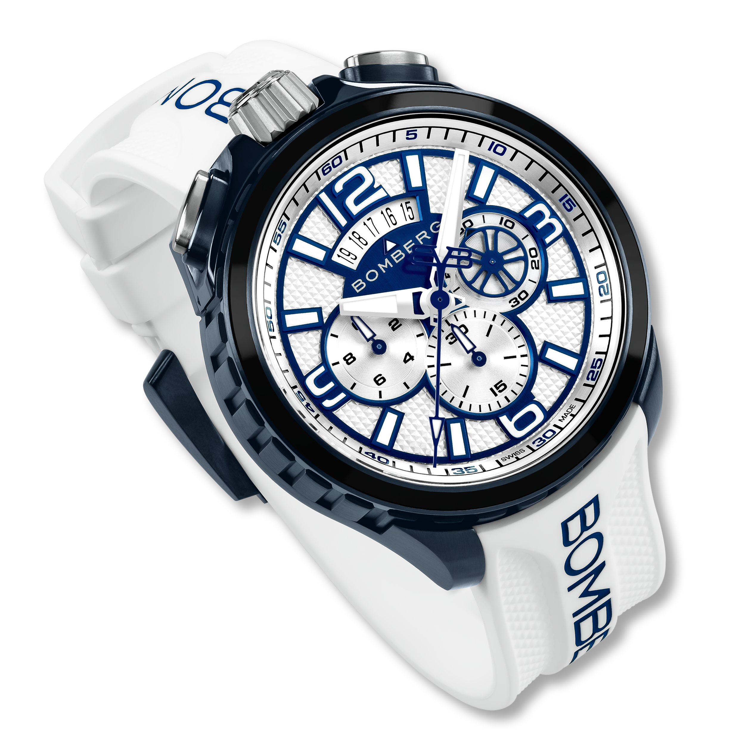Bomberg  Мужские швейцарские часы, кварцевый механизм, сталь с покрытием, 45мм