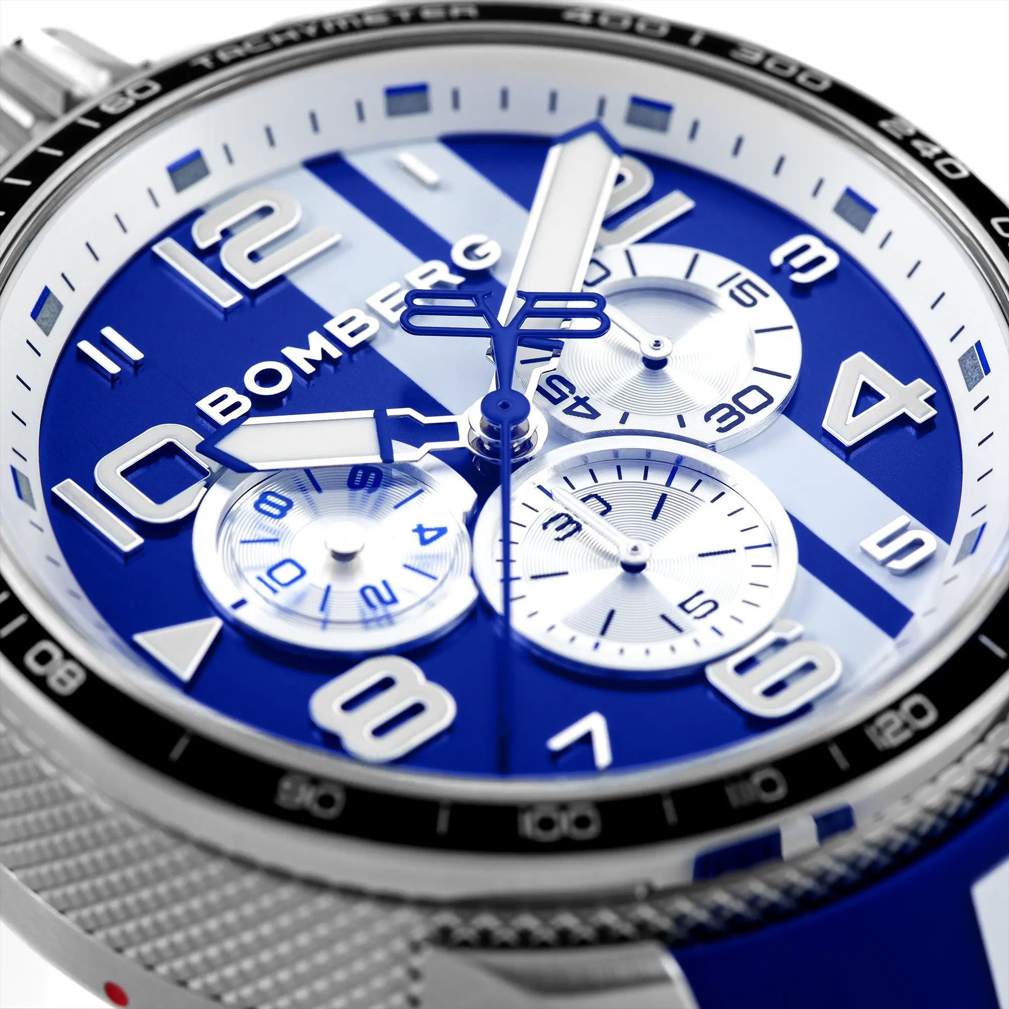 Bomberg  Мужские швейцарские часы, кварцевый механизм, сталь с покрытием, 45мм