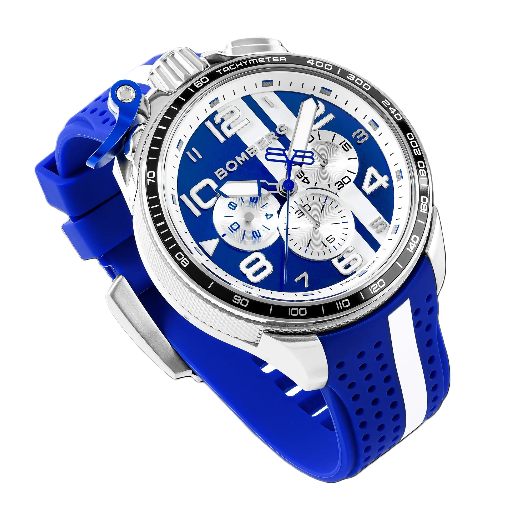 Bomberg  Мужские швейцарские часы, кварцевый механизм, сталь с покрытием, 45мм