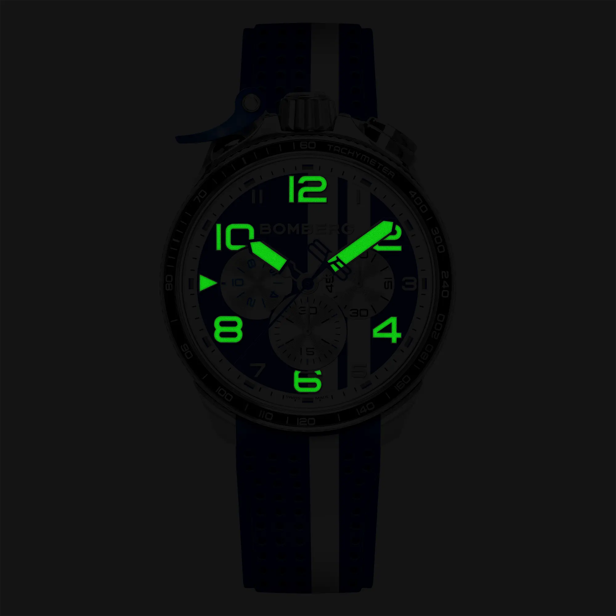 Bomberg  Мужские швейцарские часы, кварцевый механизм, сталь с покрытием, 45мм