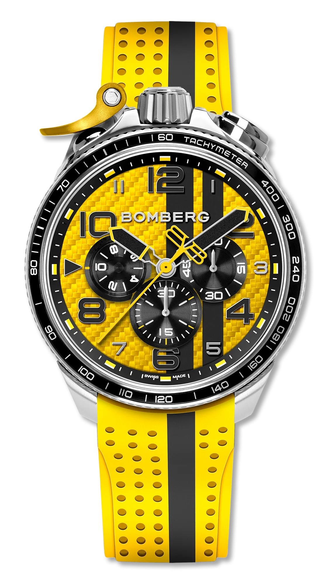 Bomberg  Мужские швейцарские часы, кварцевый механизм, сталь, 45мм