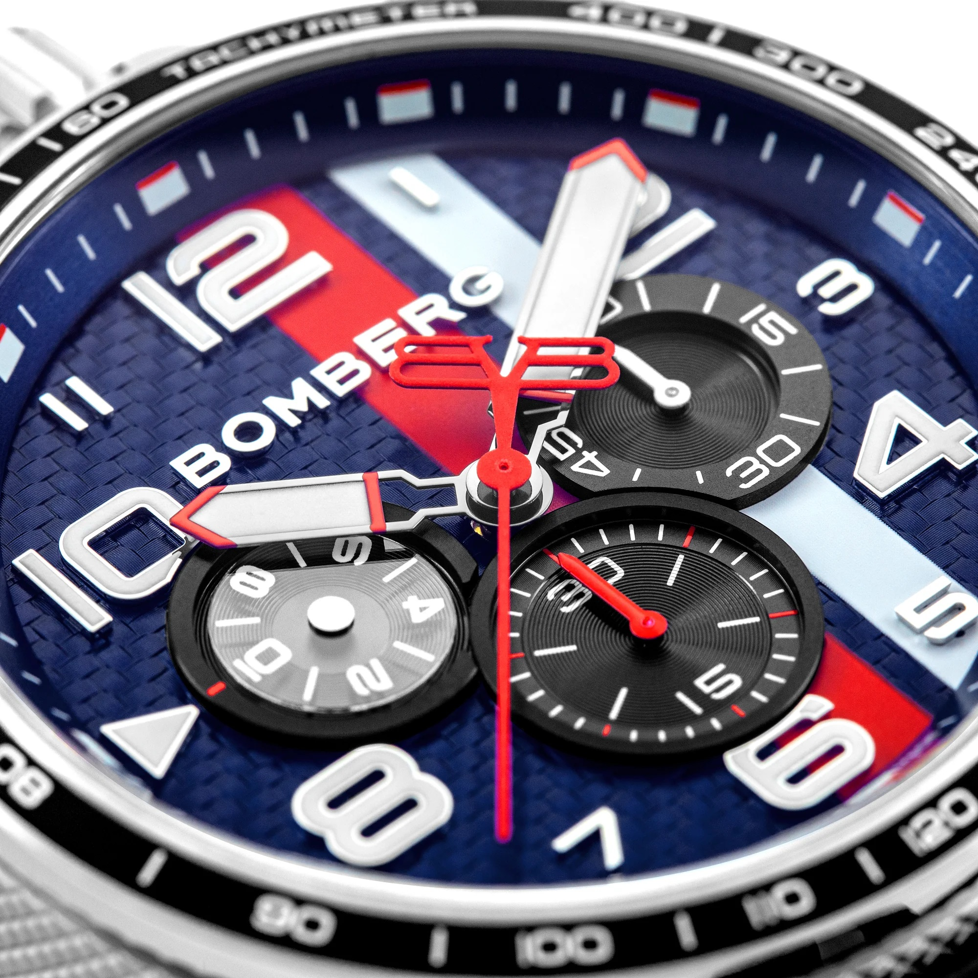 Bomberg  Мужские швейцарские часы, кварцевый механизм, сталь, 45мм