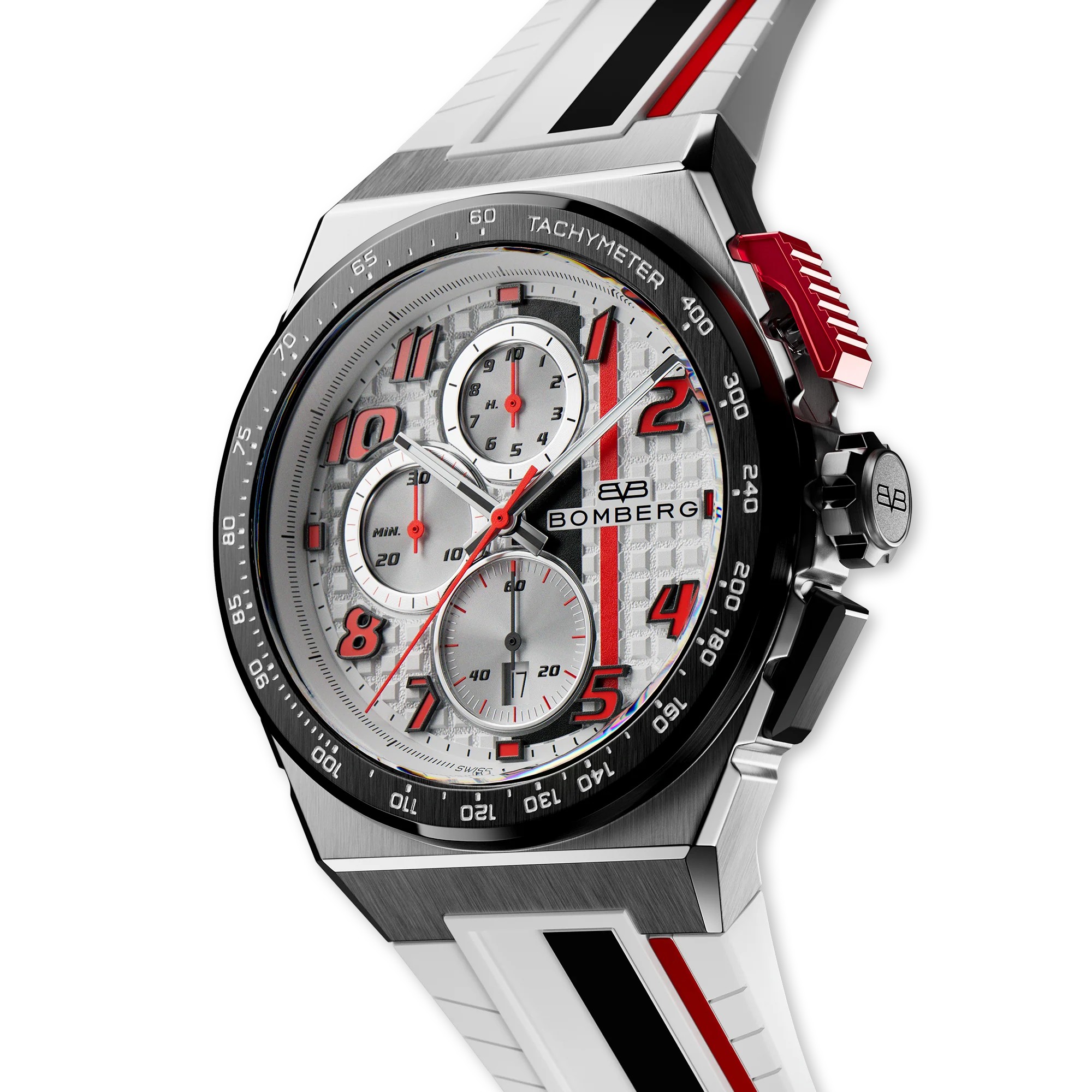 Bomberg  Мужские швейцарские часы, кварцевый механизм, сталь, 42мм