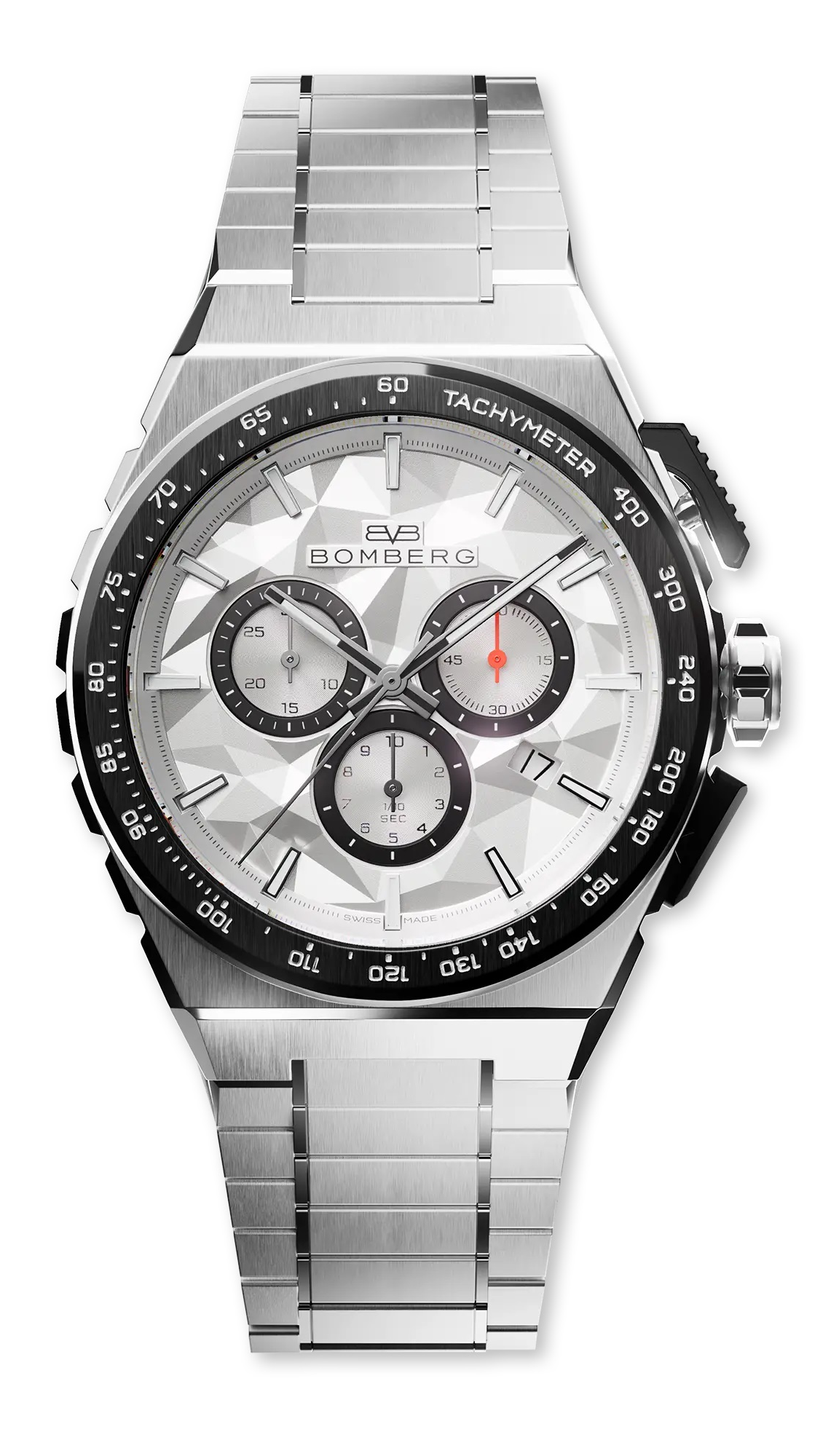 Bomberg  Мужские швейцарские часы, кварцевый механизм, сталь, 42мм