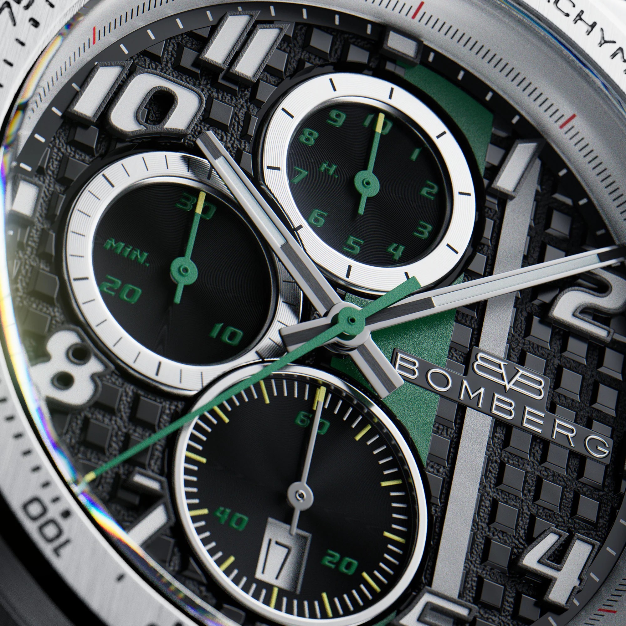 Bomberg  Мужские швейцарские часы, кварцевый механизм, сталь, 42мм