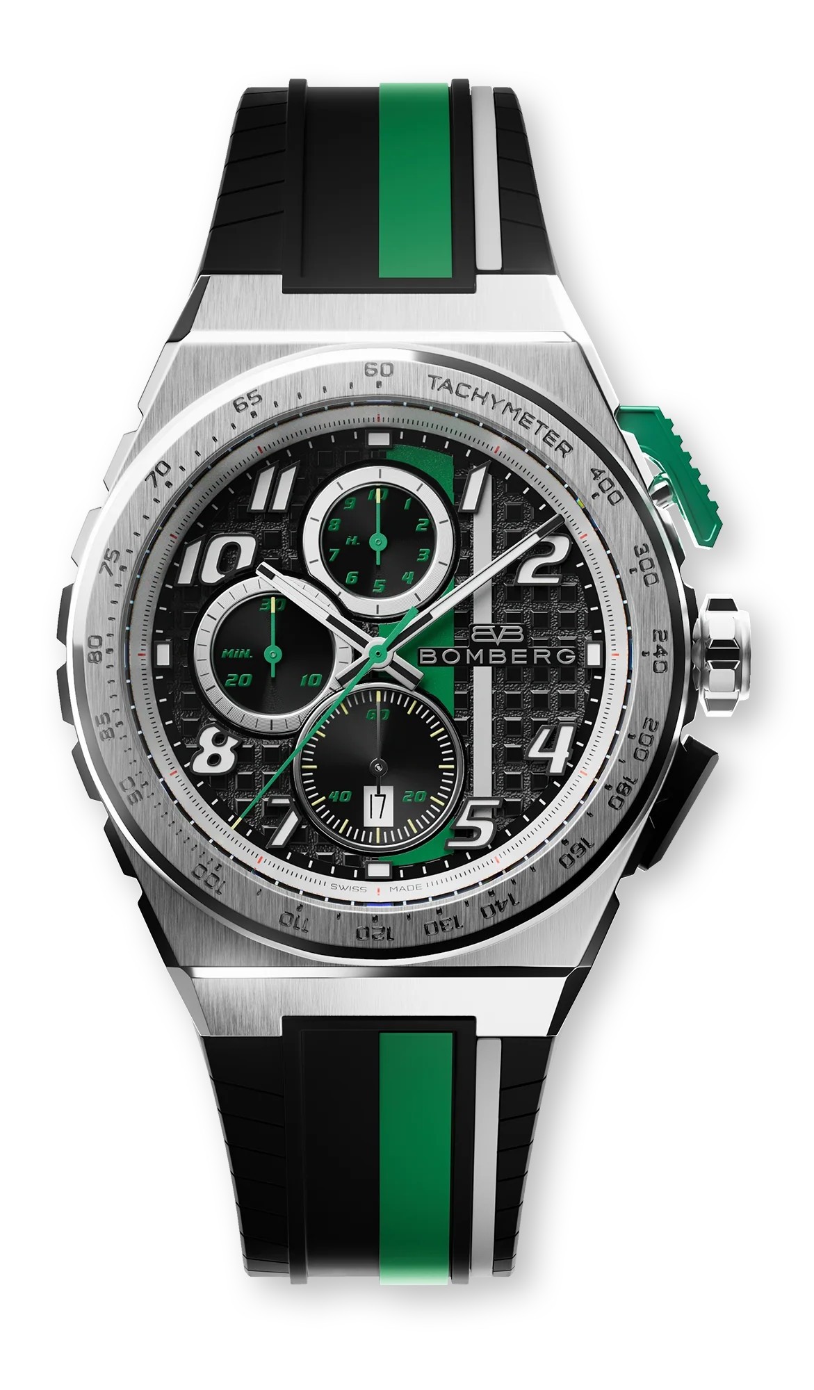 Bomberg  Мужские швейцарские часы, кварцевый механизм, сталь, 42мм
