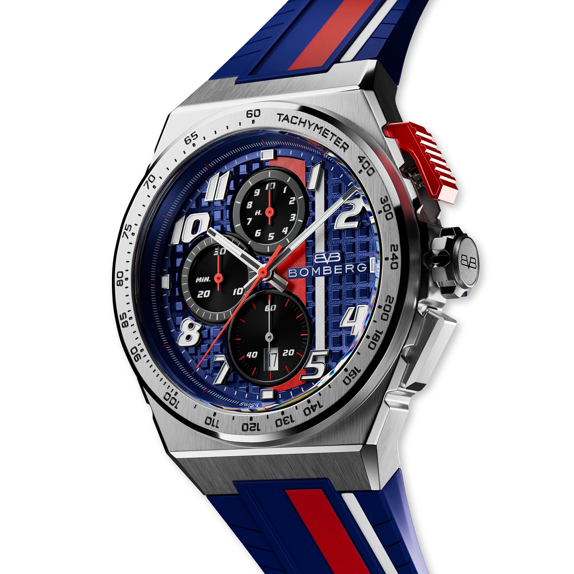 Bomberg  Мужские швейцарские часы, кварцевый механизм, сталь, 42мм