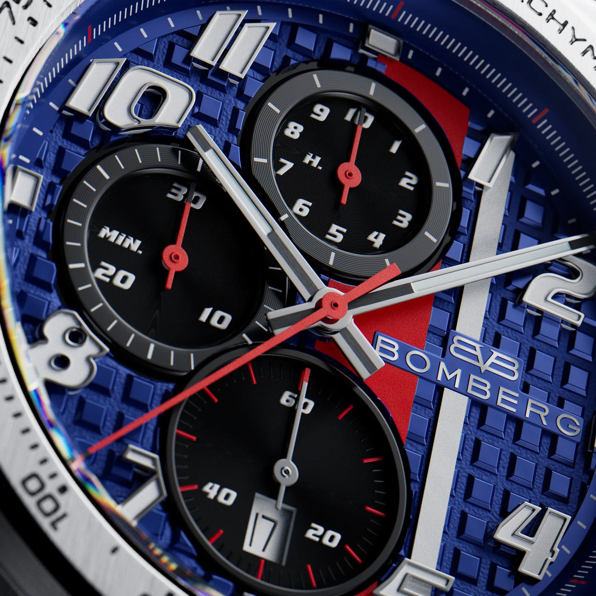 Bomberg  Мужские швейцарские часы, кварцевый механизм, сталь, 42мм