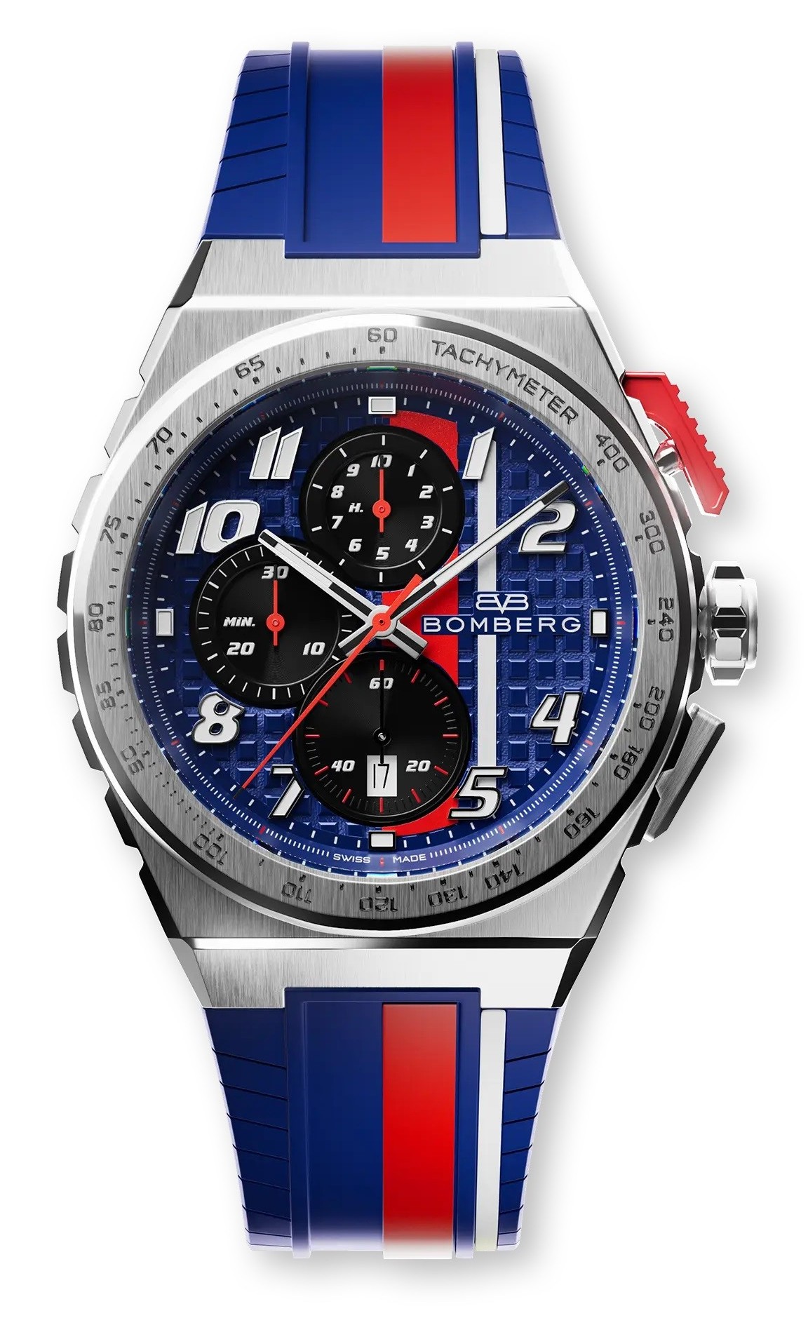 Bomberg  Мужские швейцарские часы, кварцевый механизм, сталь, 42мм