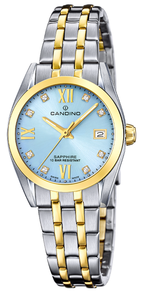 CANDINO  Женские швейцарские часы, кварцевый механизм, сталь, 28,5 мм