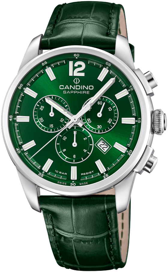 CANDINO  Мужские швейцарские часы, кварцевый механизм, сталь, 44 мм