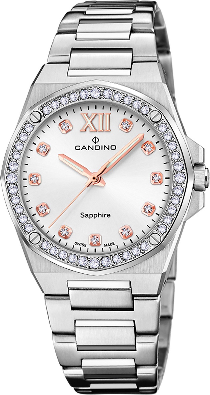 CANDINO  Женские швейцарские часы, кварцевый механизм, сталь, 33,5 мм