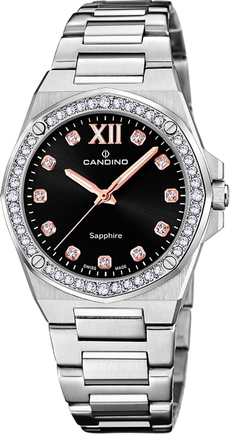 CANDINO  Женские швейцарские часы, кварцевый механизм, сталь, 33,5 мм