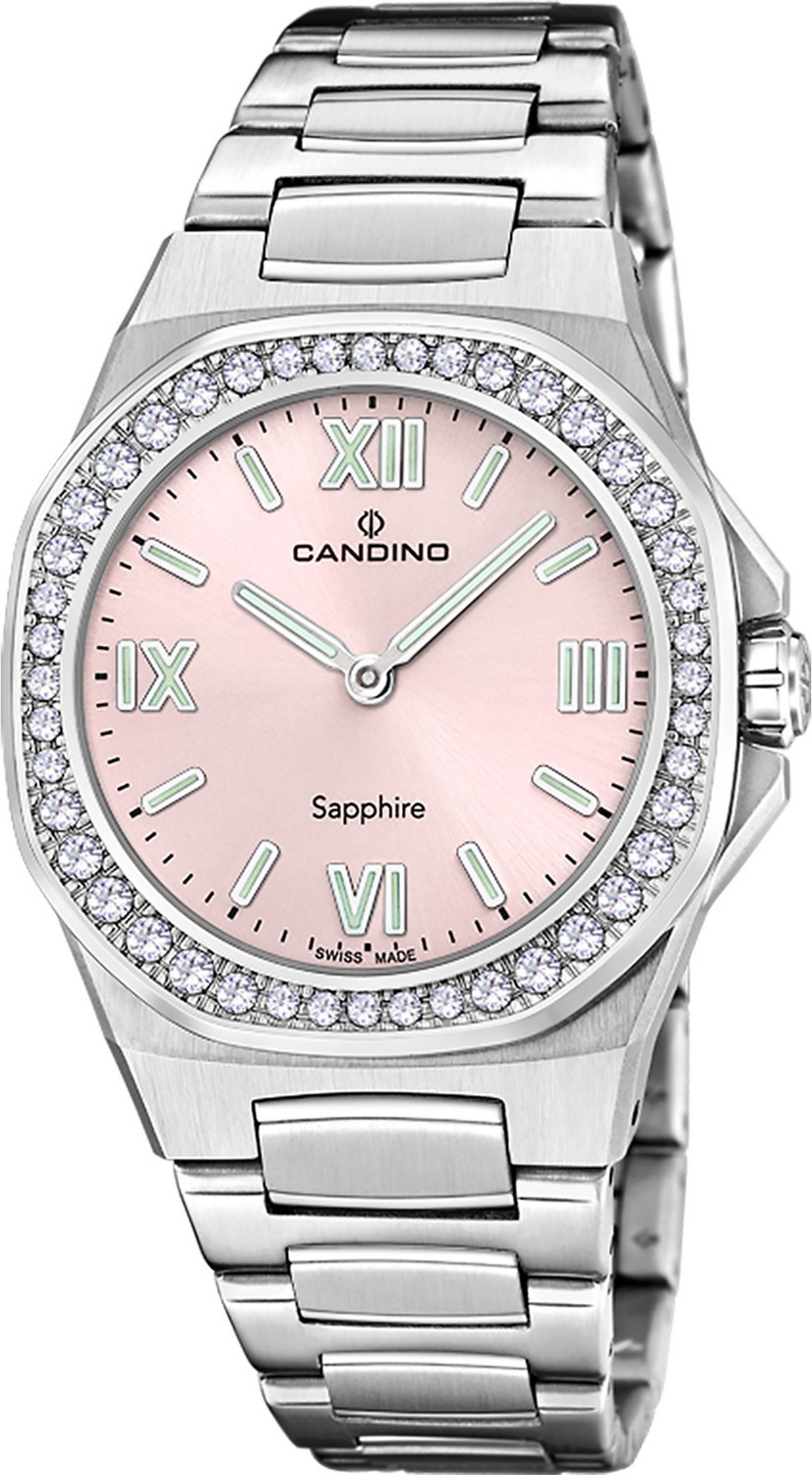 CANDINO  Женские швейцарские часы, кварцевый механизм, сталь, 34 мм