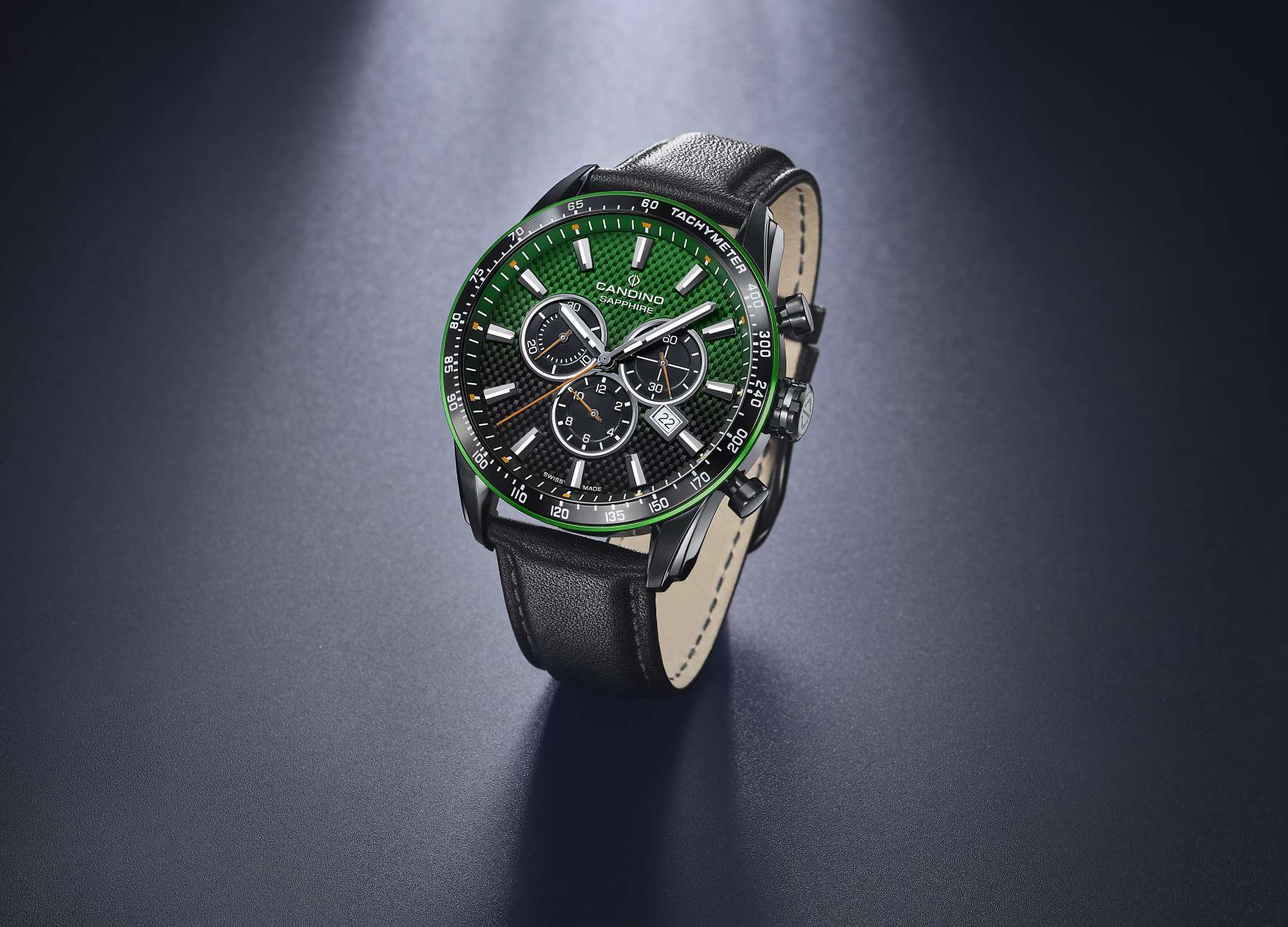 CANDINO  Мужские швейцарские часы, кварцевый механизм, сталь, 45 мм
