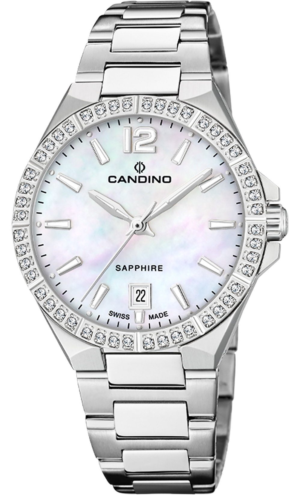 CANDINO  Женские швейцарские часы, кварцевый механизм, сталь, 34 мм