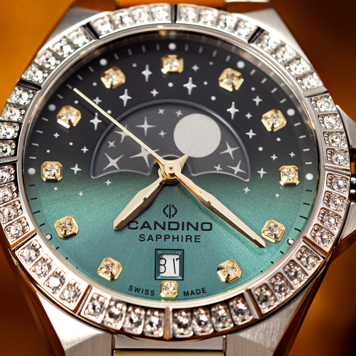 CANDINO  Женские швейцарские часы, кварцевый механизм, сталь, 34 мм