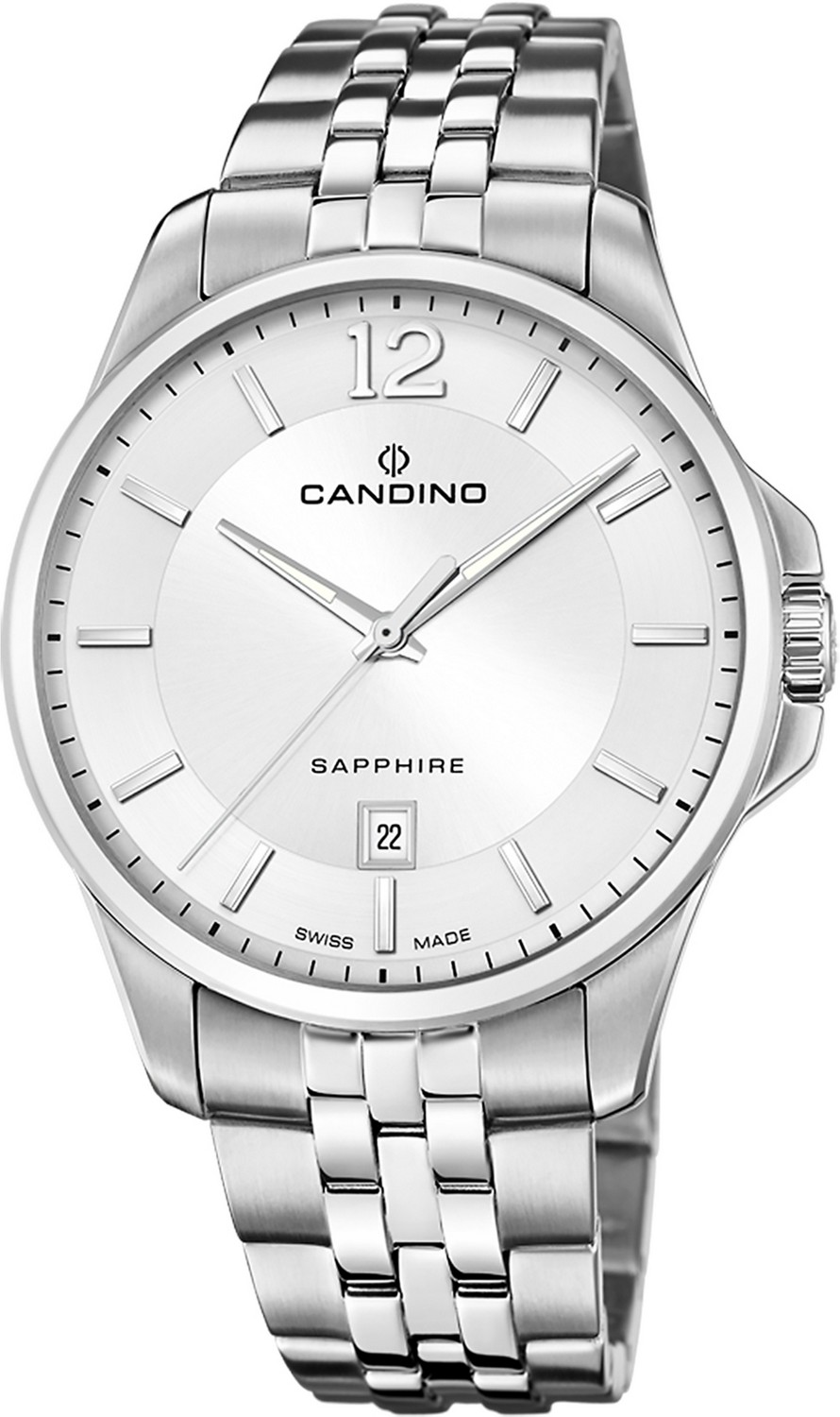 CANDINO  Мужские швейцарские часы, кварцевый механизм, сталь, 42 мм