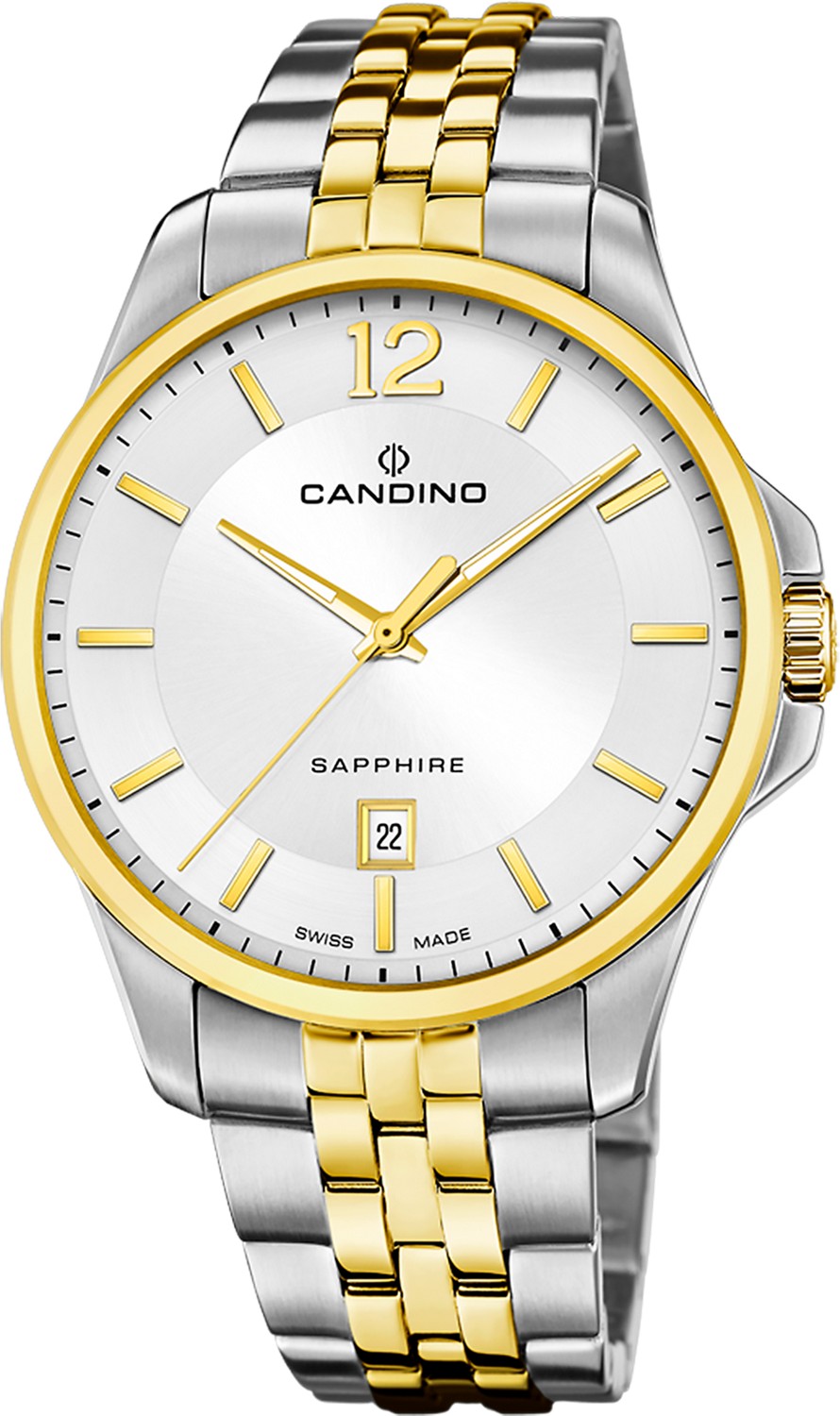 CANDINO  Мужские швейцарские часы, кварцевый механизм, сталь, 42 мм